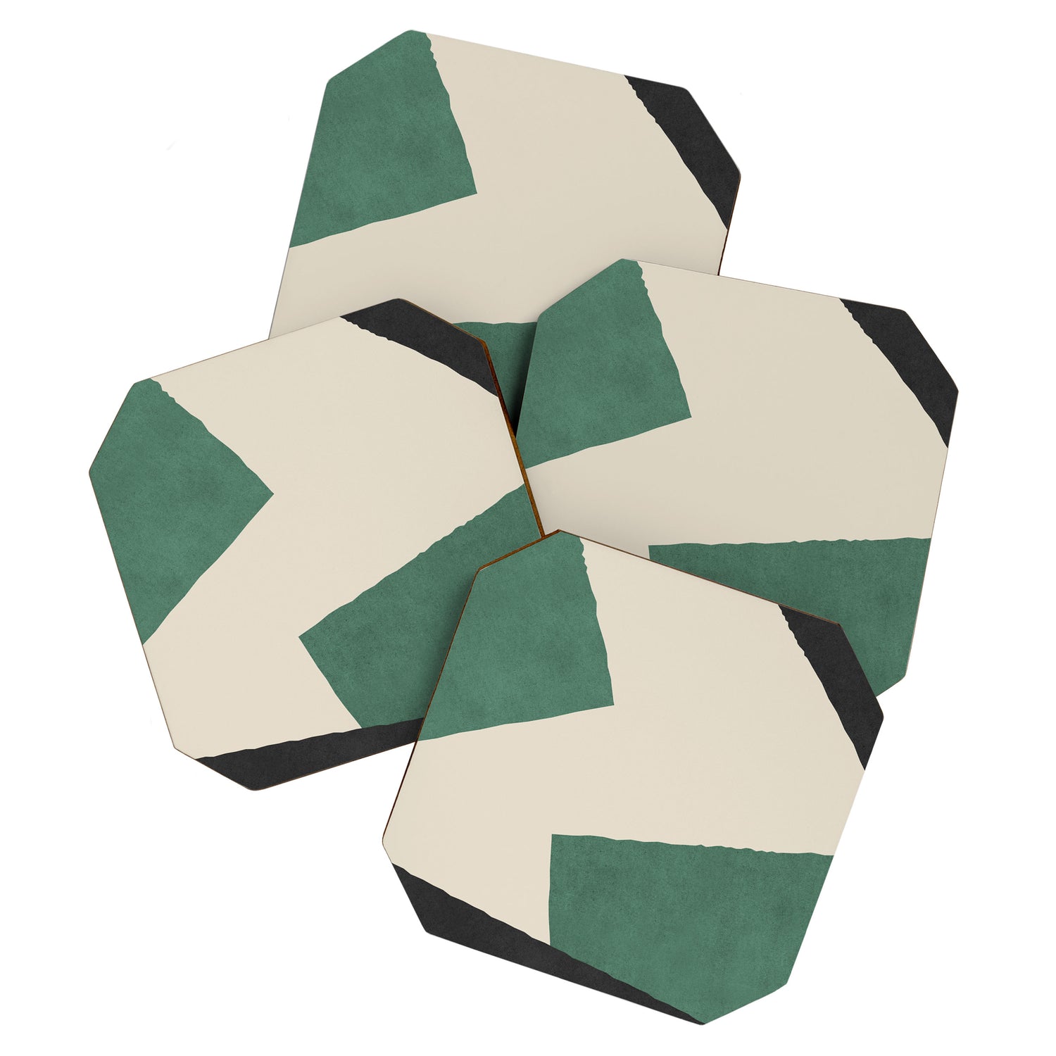 Graphic Edge Shapes - Green Coaster Gallery Image 1