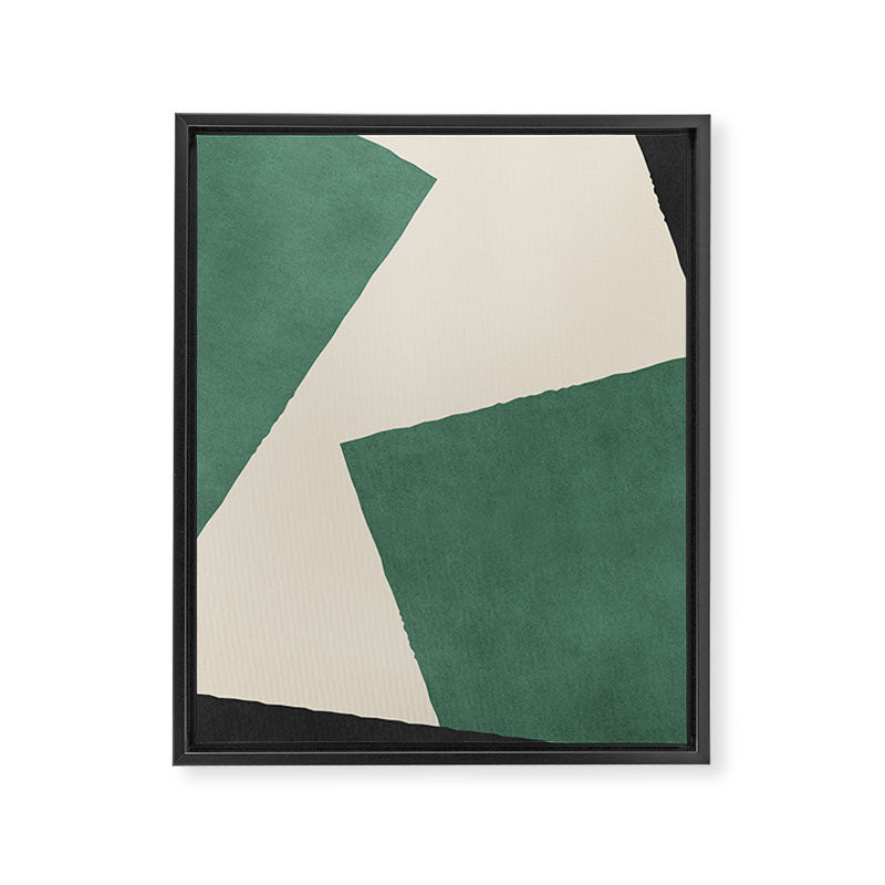 Graphic Edge Shapes - Green Framed Canvas Print Gallery Image 6