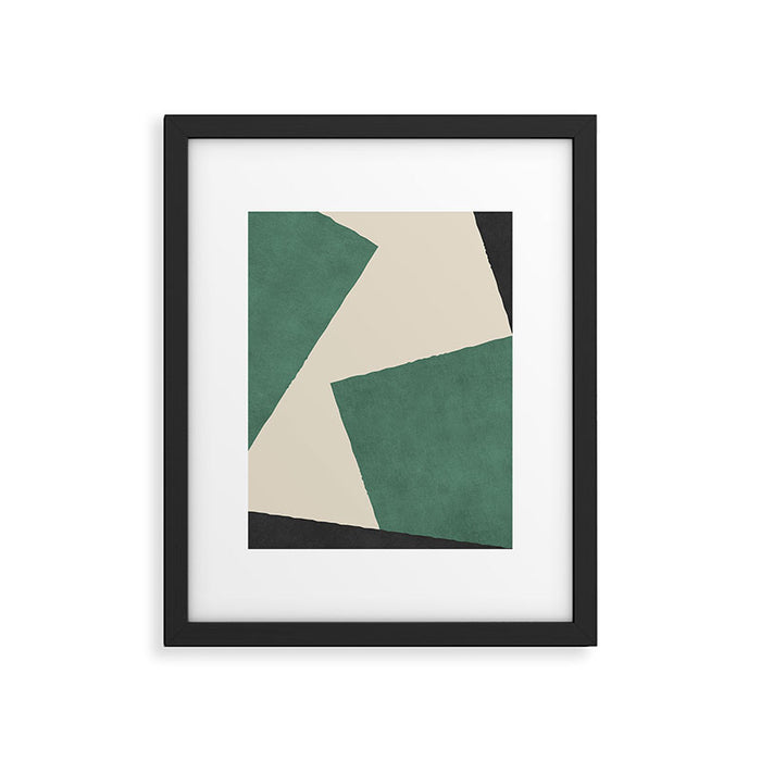 Graphic Edge Shapes - Green Framed Art Print Gallery Image 1