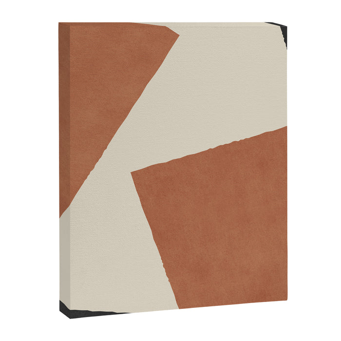 Graphic Edge Shapes - Terracotta Orange Brown Canvas Print Gallery Image 1