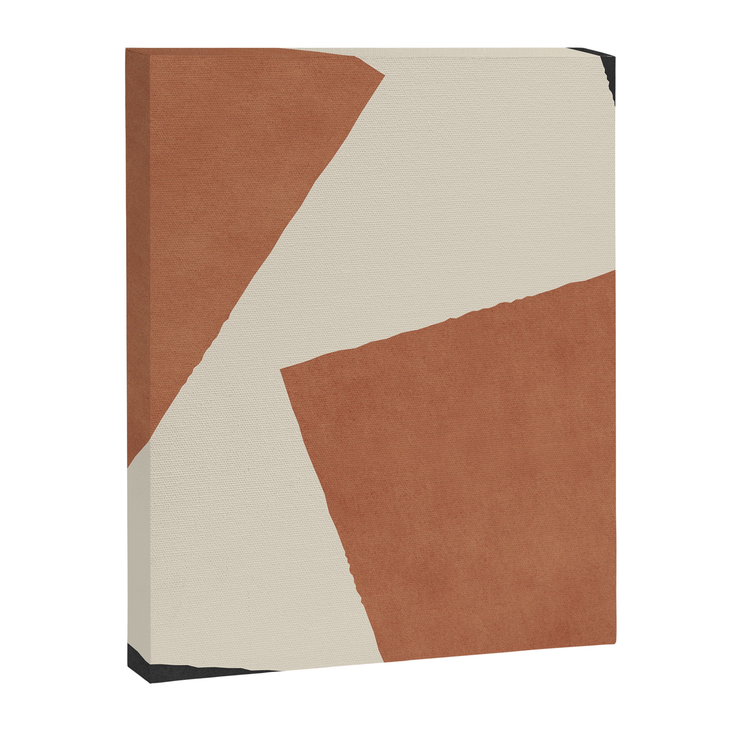Graphic Edge Shapes - Terracotta Orange Brown Canvas Print Gallery Image 6