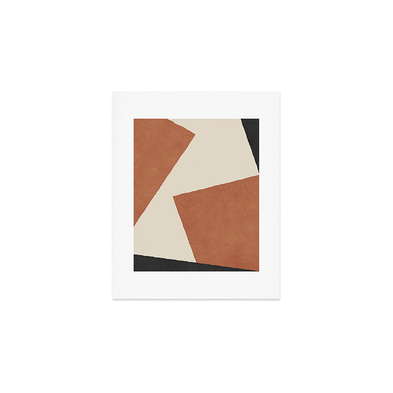 Graphic Edge Shapes - Terracotta Orange Brown Art Print Gallery Image 1