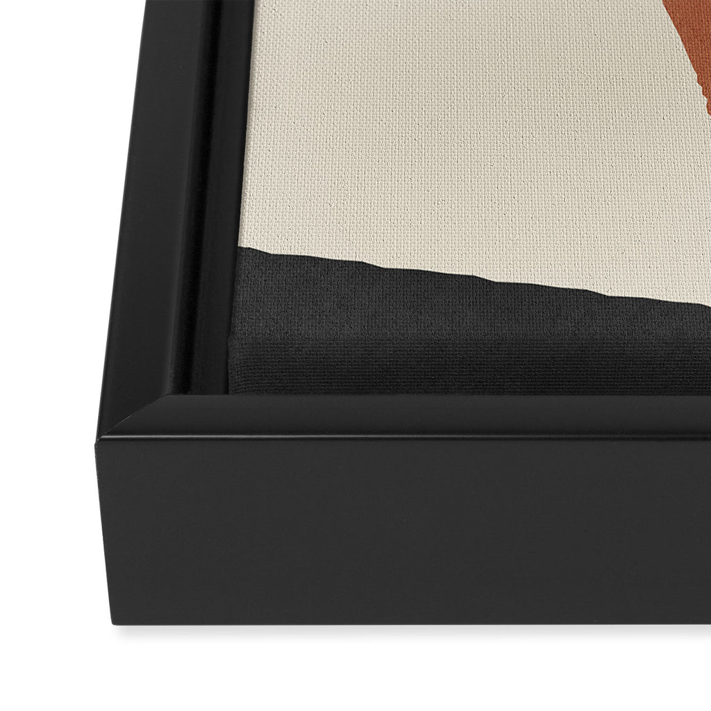 Graphic Edge Shapes - Terracotta Orange Brown Framed Canvas Print Gallery Image 3