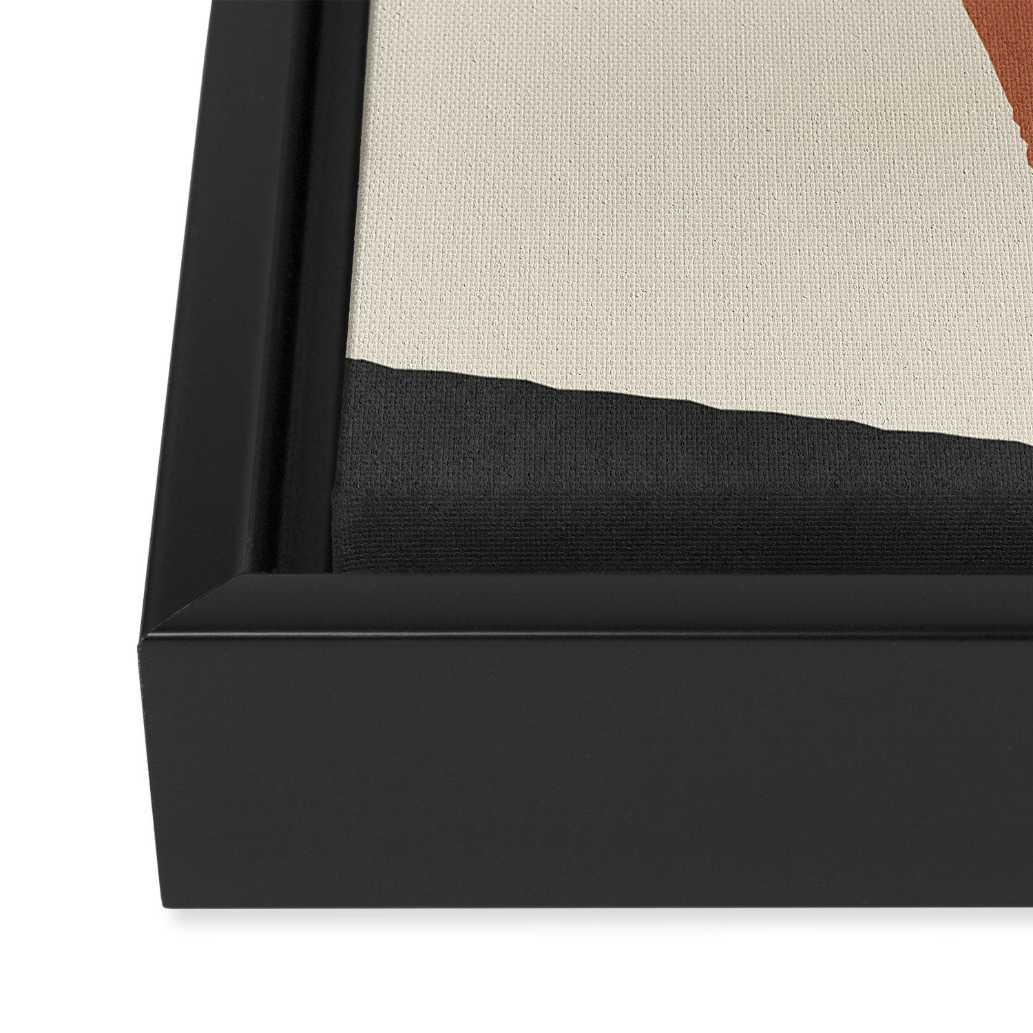 Graphic Edge Shapes - Terracotta Orange Brown Framed Canvas Print Gallery Image 3