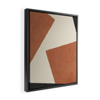 Graphic Edge Shapes - Terracotta Orange Brown Framed Canvas Print Gallery Image 2