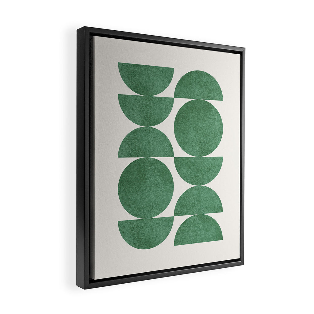 Green Retro Scandinavian - Mid Century Modern Framed Canvas Print Gallery Image 2
