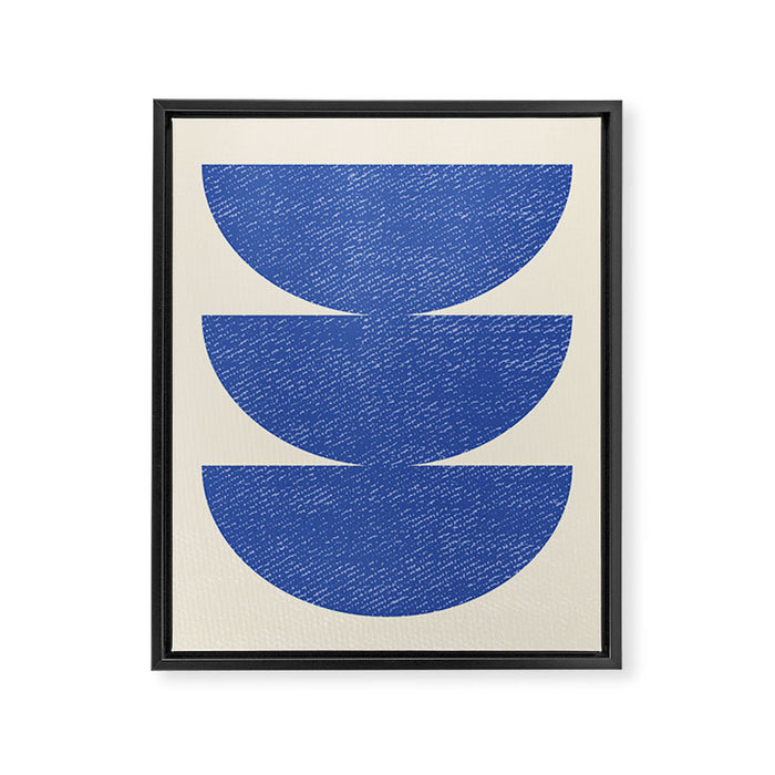 Half Circle 3 - Blue Framed Canvas Print Gallery Image 1