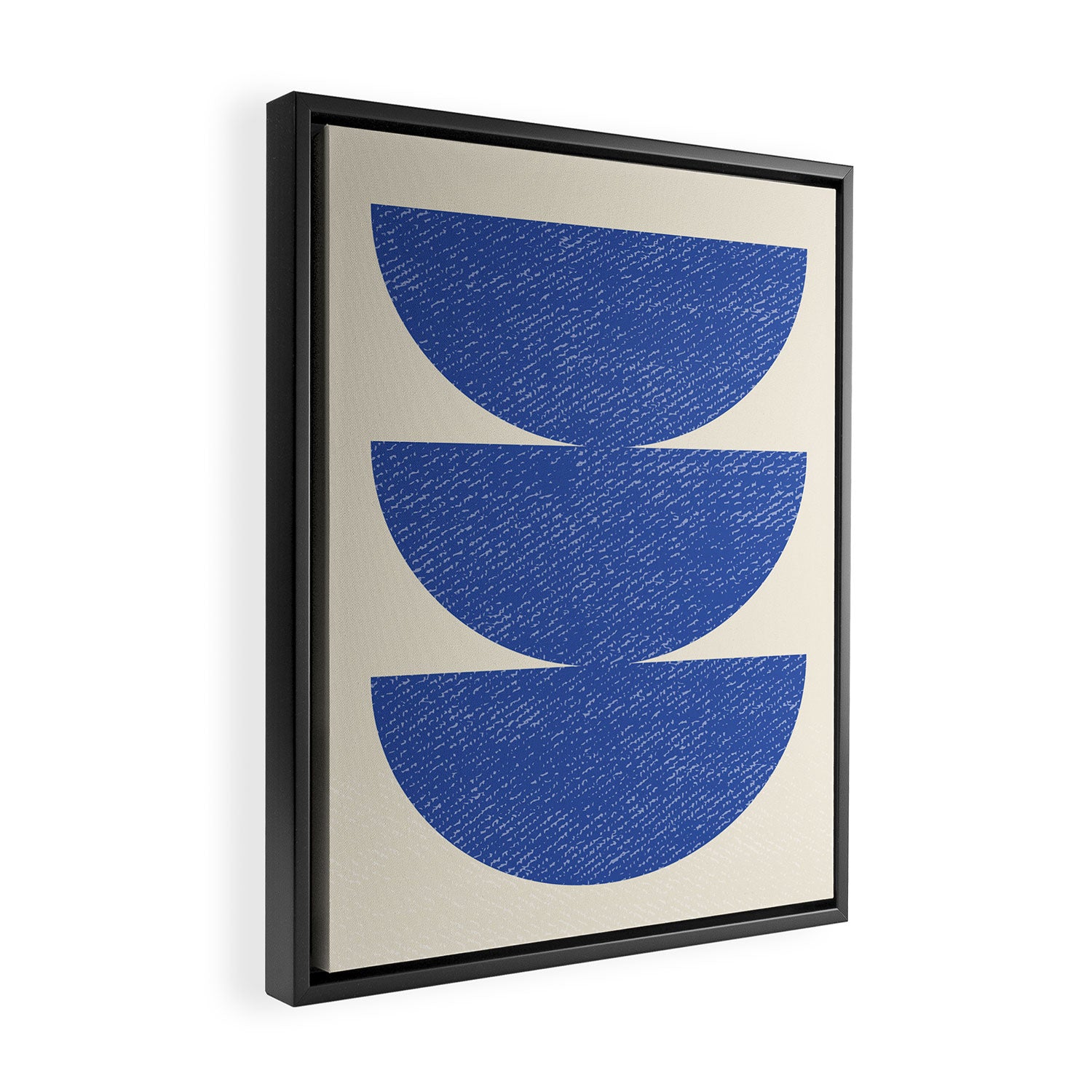 Half Circle 3 - Blue Framed Canvas Print Gallery Image 2