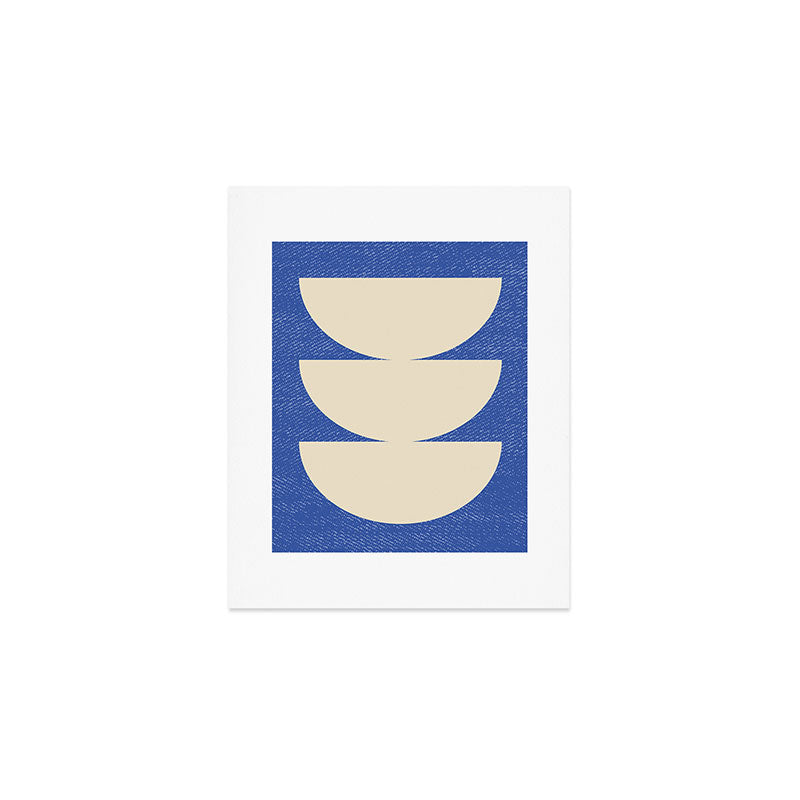 Half Circle 3 - Blue Texture Art Print Gallery Image 1