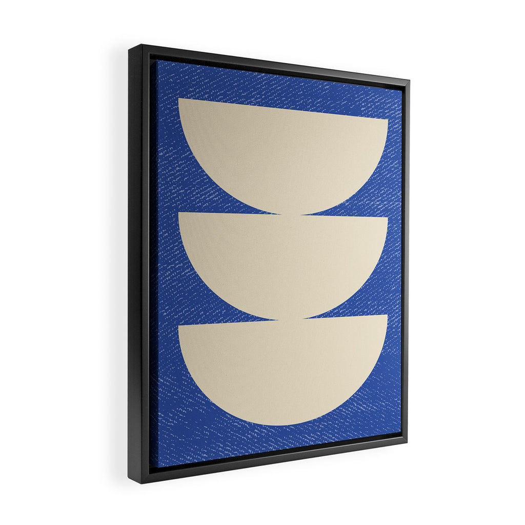 Half Circle 3 - Blue Texture Framed Canvas Print Gallery Image 2