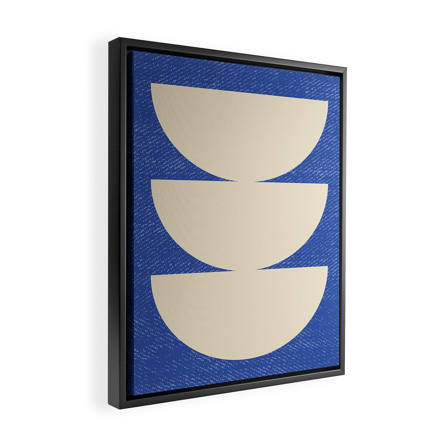 Half Circle 3 - Blue Texture Framed Canvas Print Gallery Image 2