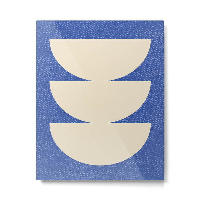 Half Circle 3 - Blue Texture Metal Print Gallery Image 1