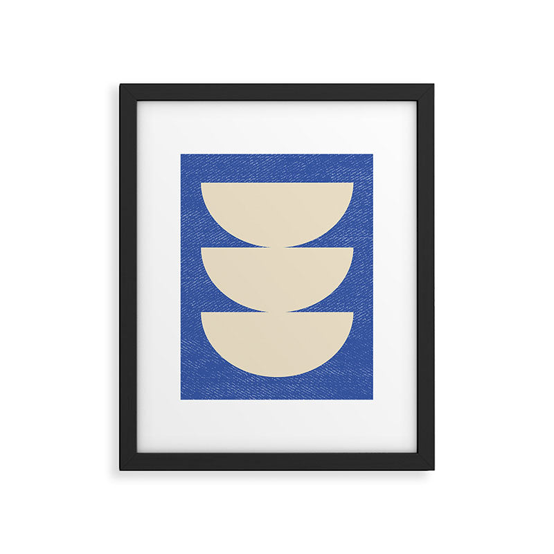 Half Circle 3 - Blue Texture Framed Art Print Gallery Image 4