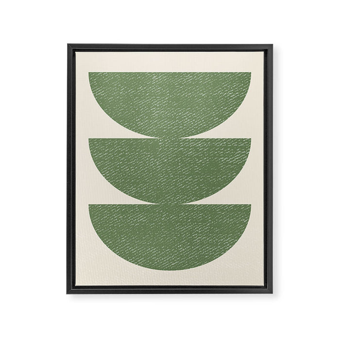 Half Circle 3 - Green Framed Canvas Print Gallery Image 1