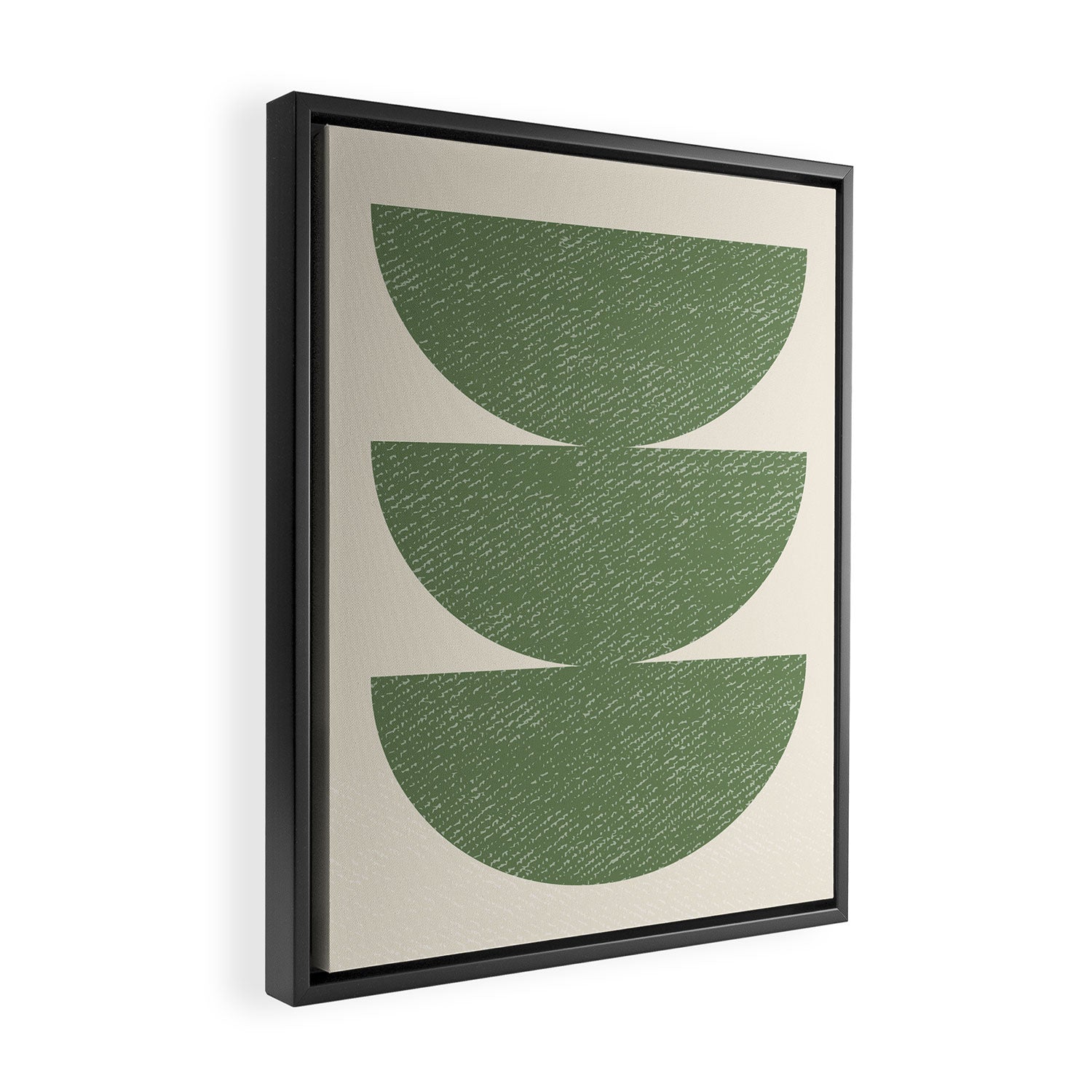 Half Circle 3 - Green Framed Canvas Print Gallery Image 2