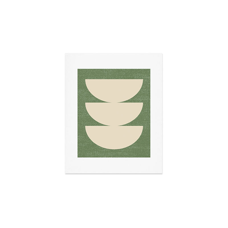 Half Circle 3 - Green Texture Art Print Gallery Image 1