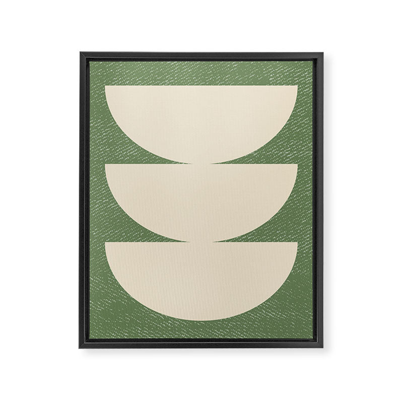 Half Circle 3 - Green Texture Framed Canvas Print Gallery Image 6