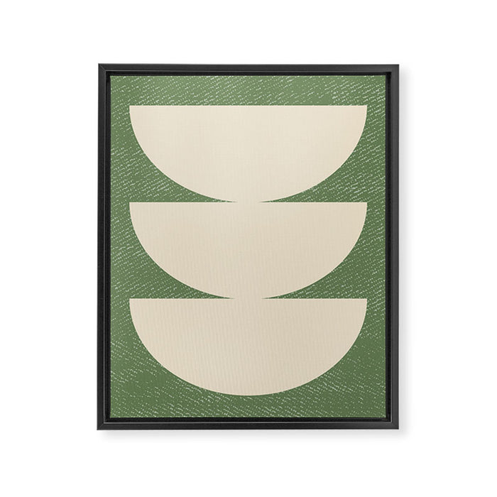 Half Circle 3 - Green Texture Framed Canvas Print Gallery Image 1