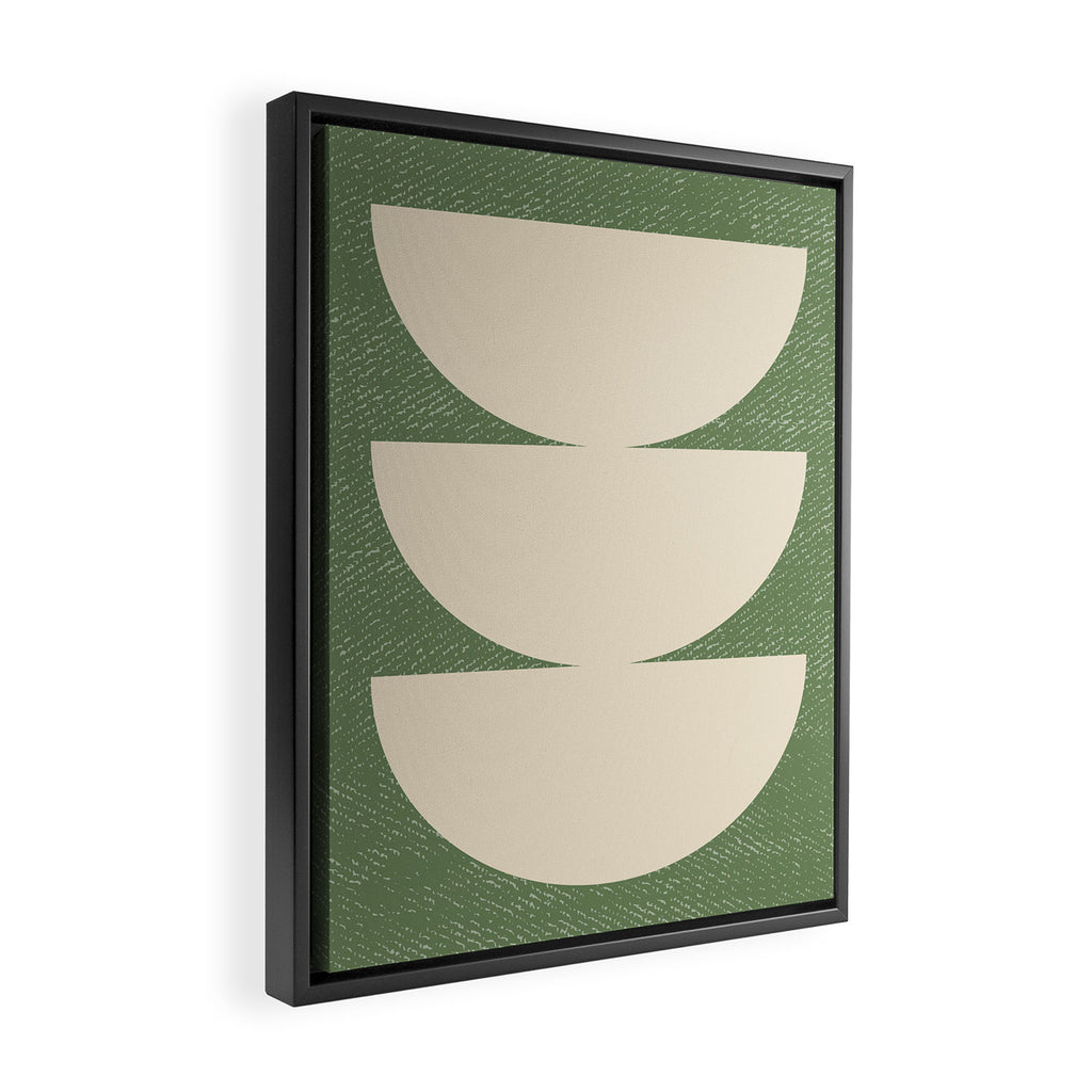 Half Circle 3 - Green Texture Framed Canvas Print Gallery Image 2