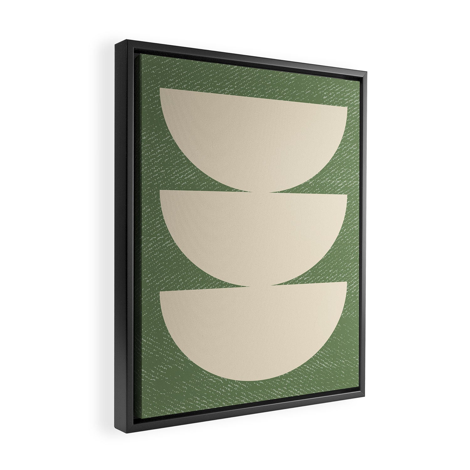 Half Circle 3 - Green Texture Framed Canvas Print Gallery Image 2
