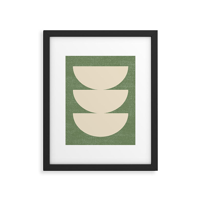 Half Circle 3 - Green Texture Framed Art Print Gallery Image 4