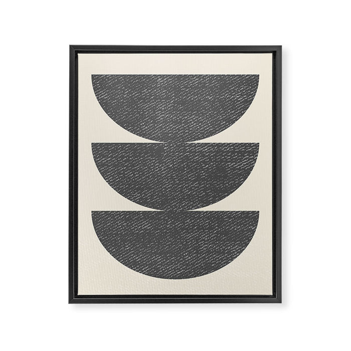 Half Circle 3 - Grey Framed Canvas Print Gallery Image 1