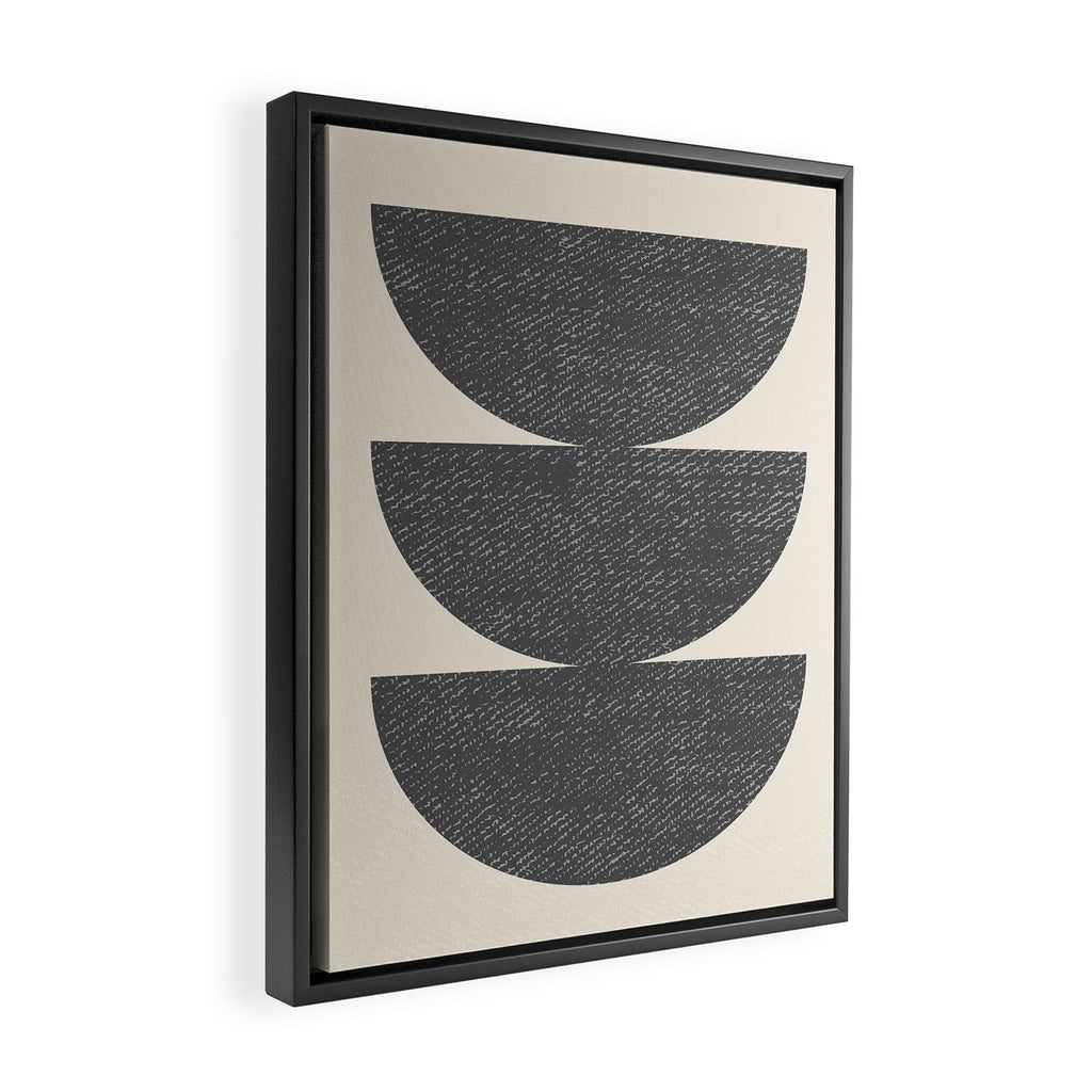 Half Circle 3 - Grey Framed Canvas Print Gallery Image 2