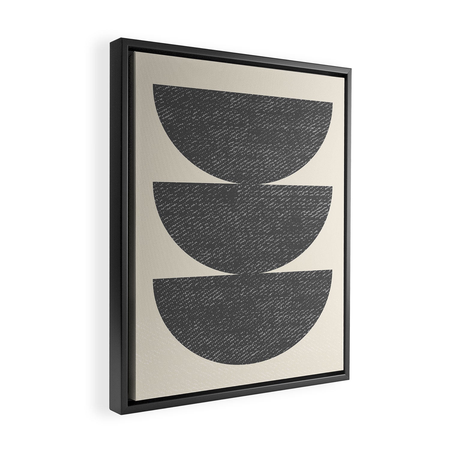 Half Circle 3 - Grey Framed Canvas Print Gallery Image 2