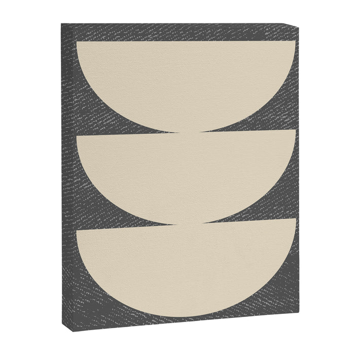 Half Circle 3 - Grey Texture Canvas Print Gallery Image 1