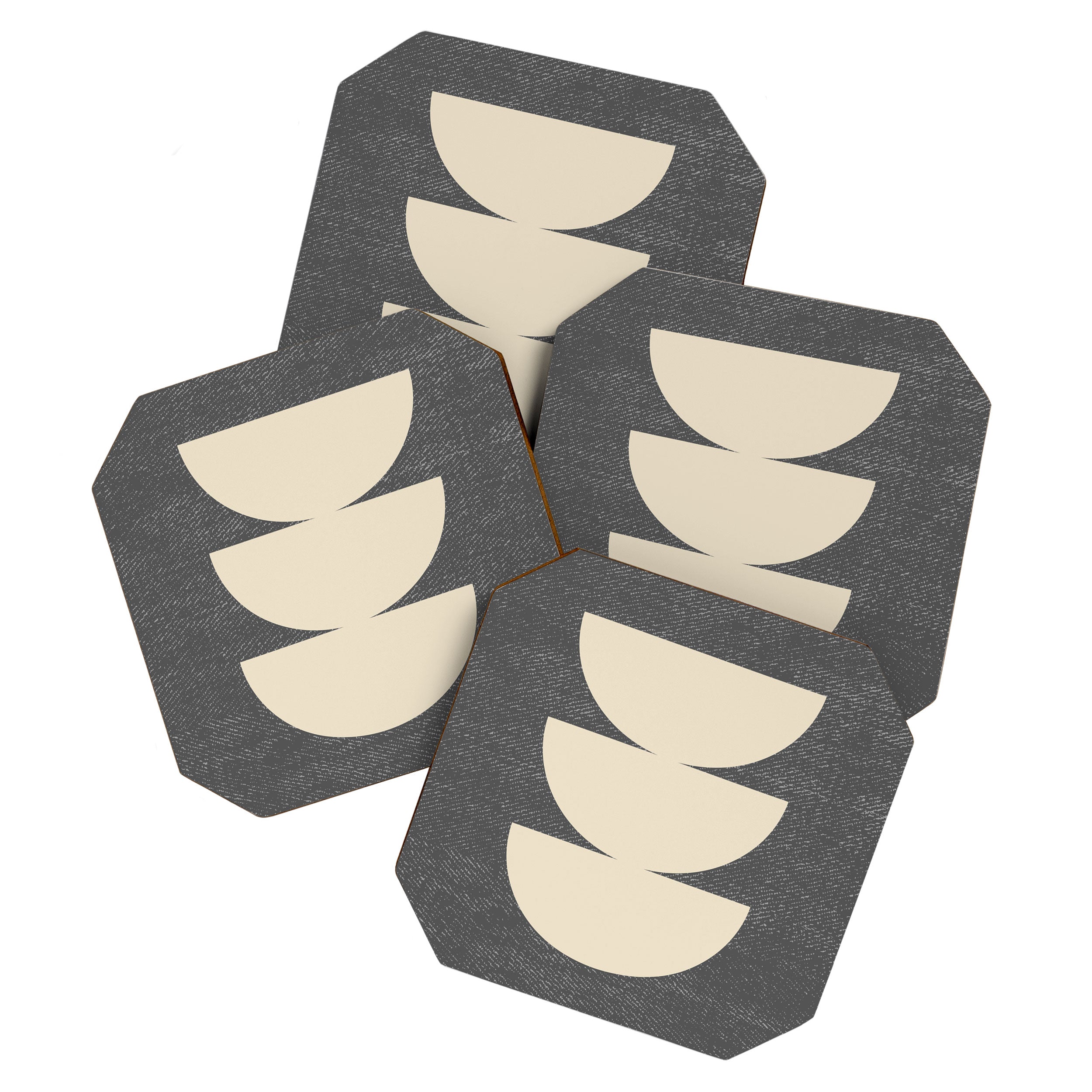 Half Circle 3 - Grey Texture Coaster Gallery Image 1