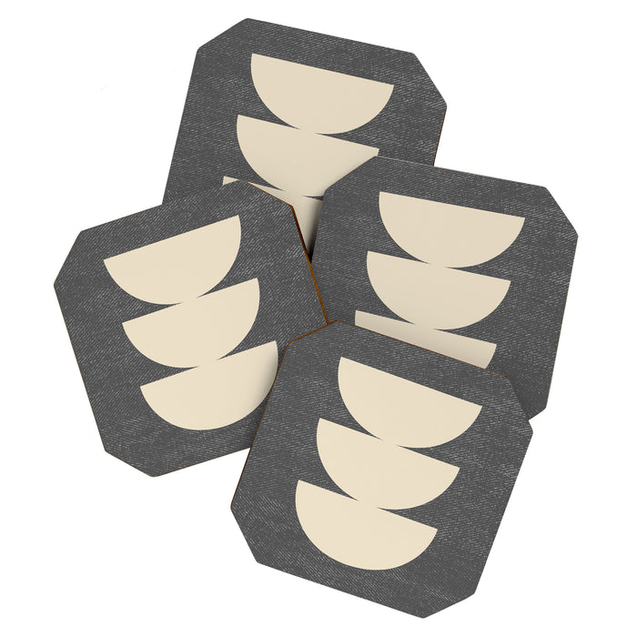 Half Circle 3 - Grey Texture Coaster Gallery Image 1