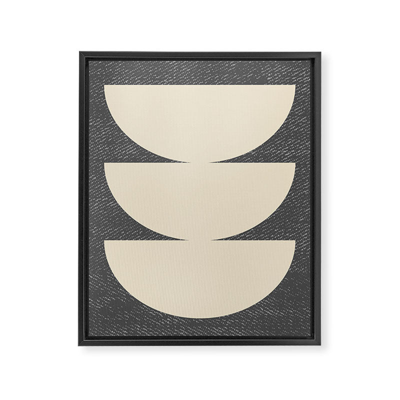 Half Circle 3 - Grey Texture Framed Canvas Print Gallery Image 6