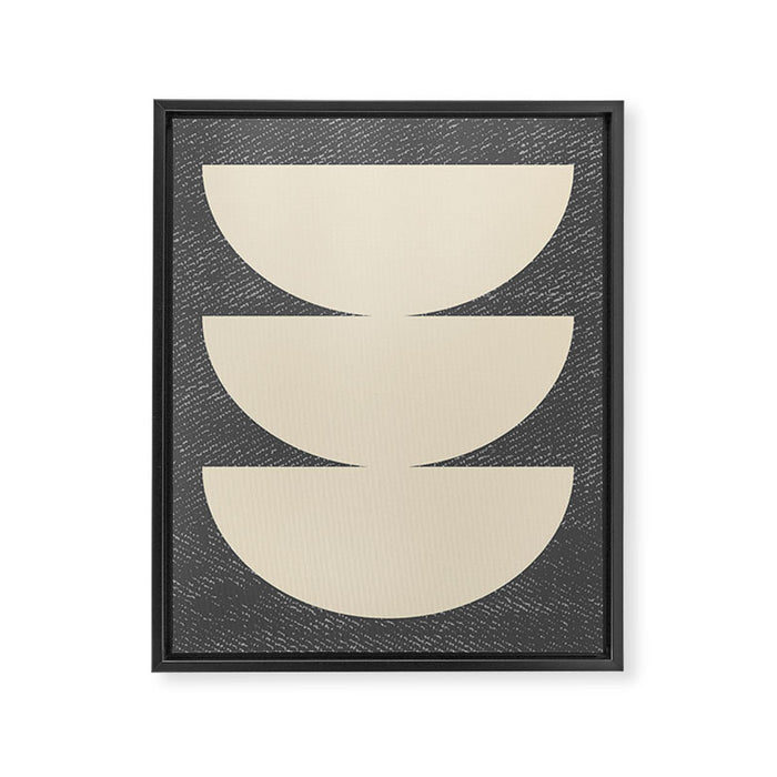 Half Circle 3 - Grey Texture Framed Canvas Print Gallery Image 1