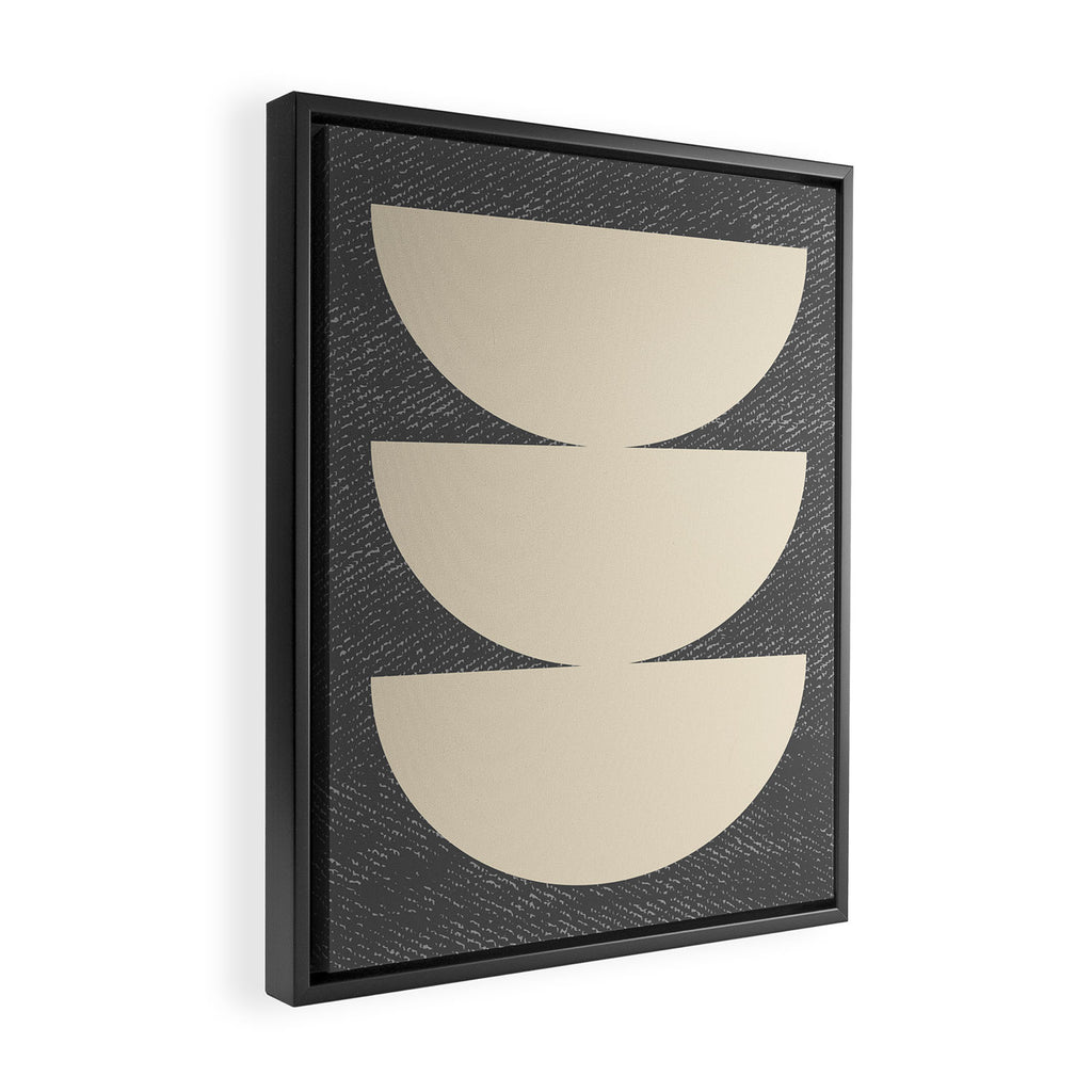 Half Circle 3 - Grey Texture Framed Canvas Print Gallery Image 2