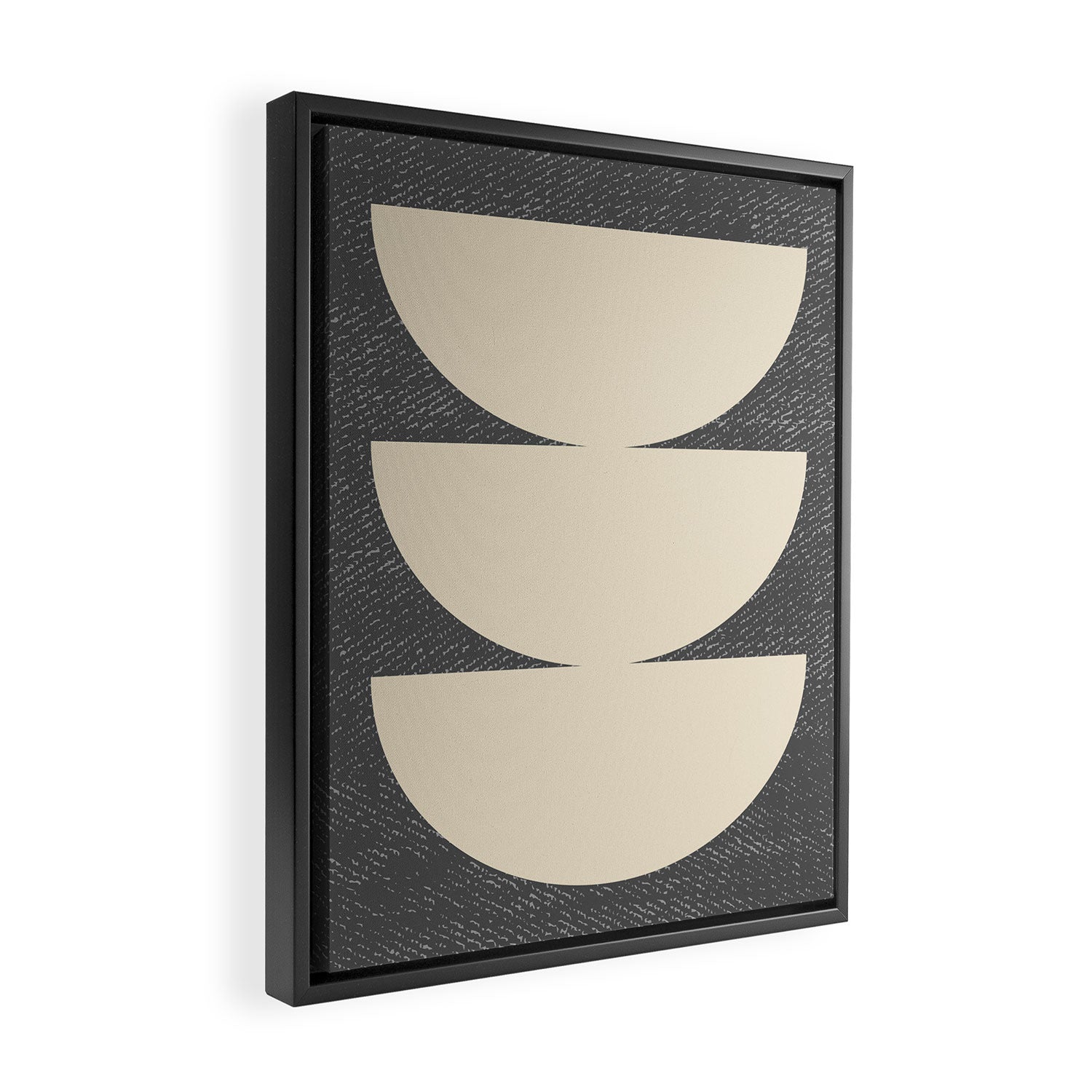Half Circle 3 - Grey Texture Framed Canvas Print Gallery Image 2