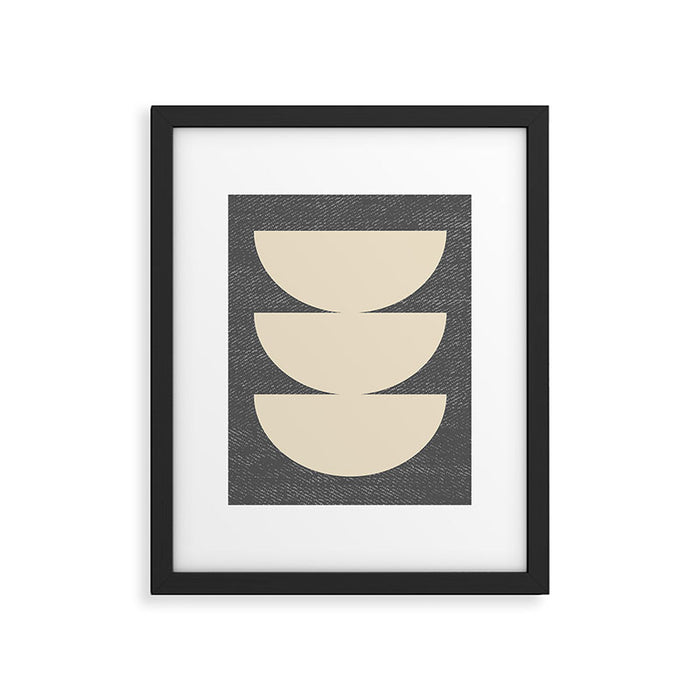 Half Circle 3 - Grey Texture Framed Art Print Gallery Image 1