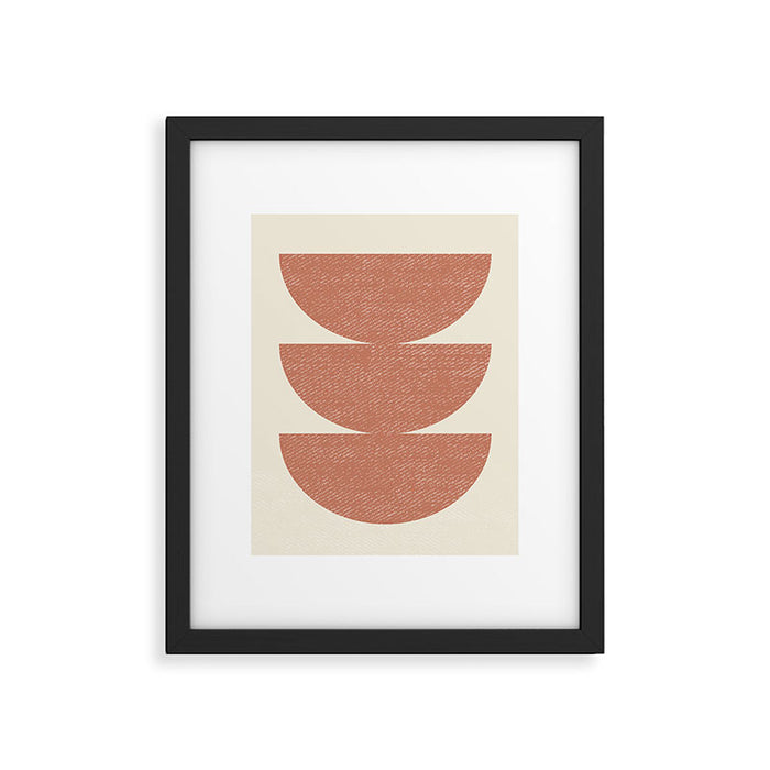 Half Circle 3 - Orange Terra Framed Art Print Gallery Image 1