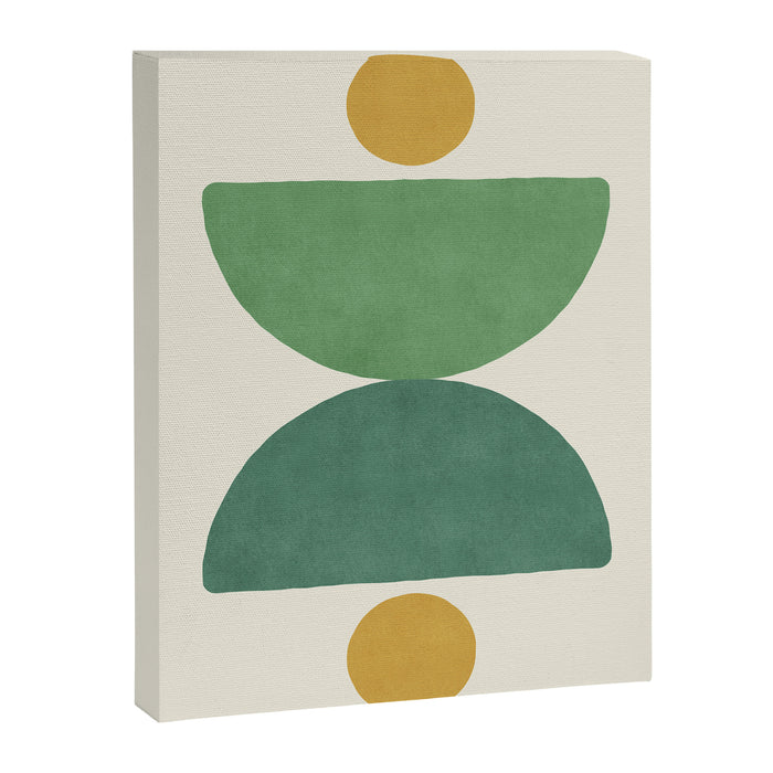 Half-circle Balance - Green Gold Canvas Print Gallery Image 1