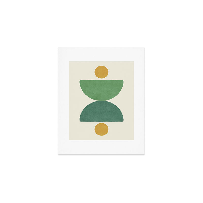 Half-circle Balance - Green Gold Art Print Gallery Image 1