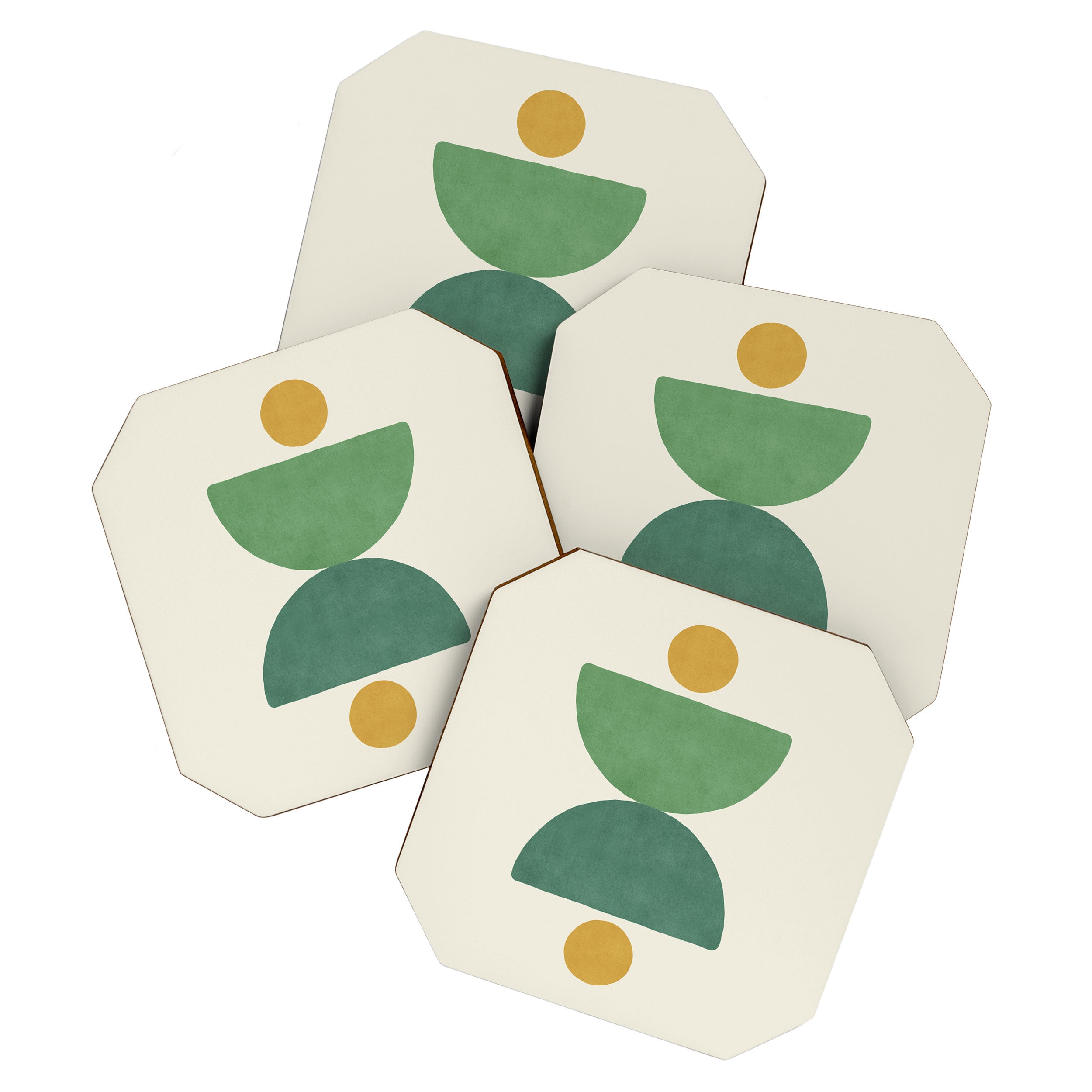Half-circle Balance - Green Gold Coaster Gallery Image 1