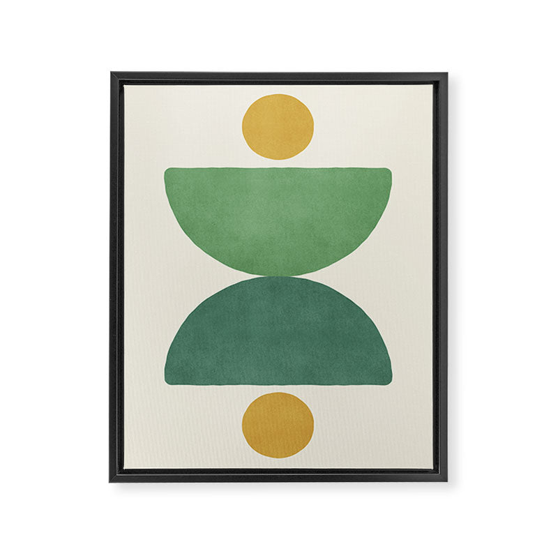 Half-circle Balance - Green Gold Framed Canvas Print Gallery Image 8