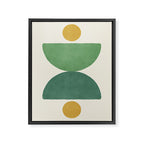 Half-circle Balance - Green Gold Framed Canvas Print Gallery Image 8