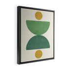 Half-circle Balance - Green Gold Framed Canvas Print Gallery Image 2