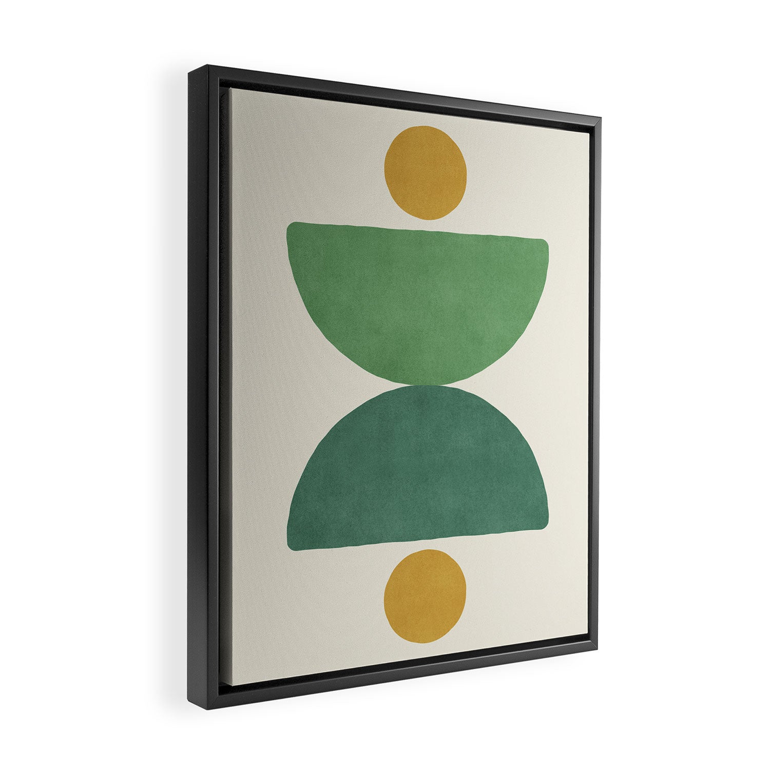 Half-circle Balance - Green Gold Framed Canvas Print Gallery Image 2