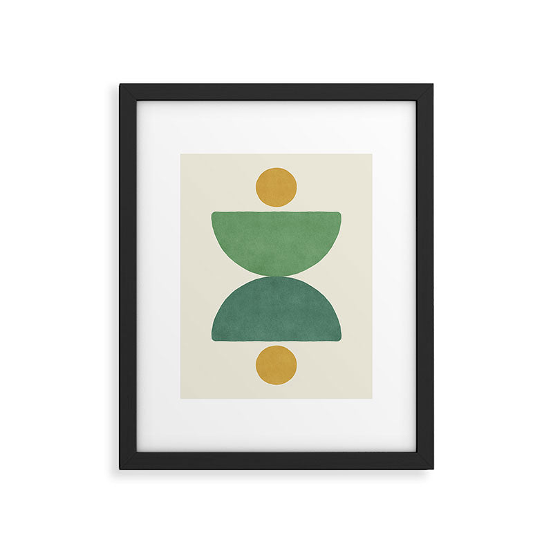 Half-circle Balance - Green Gold Framed Art Print Gallery Image 4