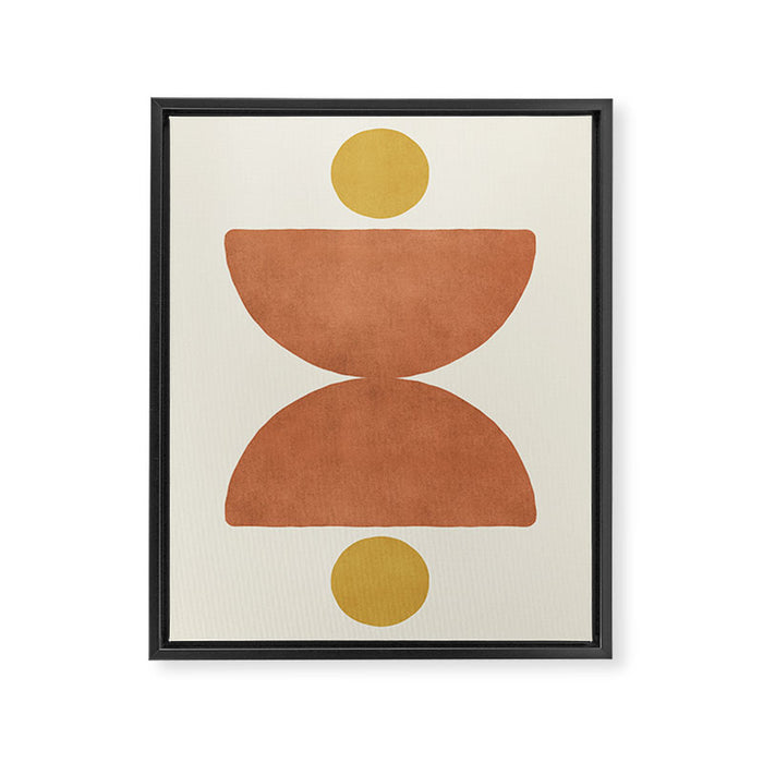 Half-circle Balance - Orange Framed Canvas Print Gallery Image 1