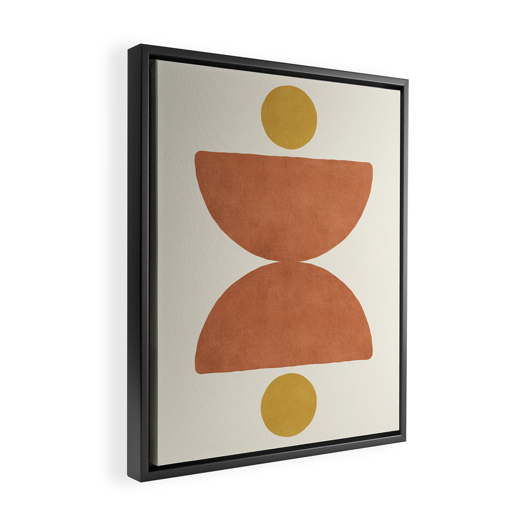 Half-circle Balance - Orange Framed Canvas Print Gallery Image 2