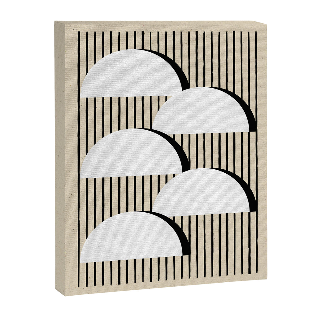 Half-circle B&W Stripes Canvas Print Gallery Image 6