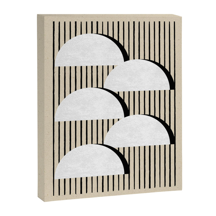 Half-circle B&W Stripes Canvas Print Gallery Image 1