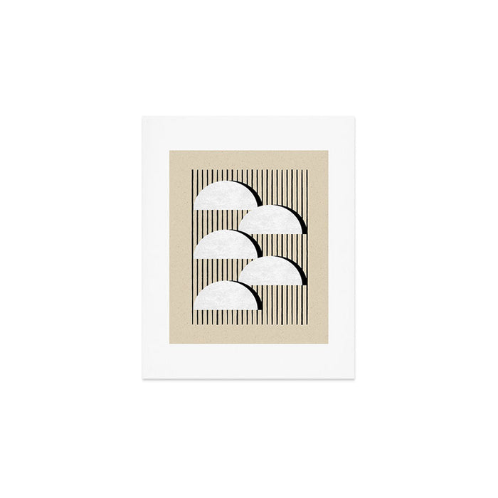 Half-circle B&W Stripes Art Print Gallery Image 1
